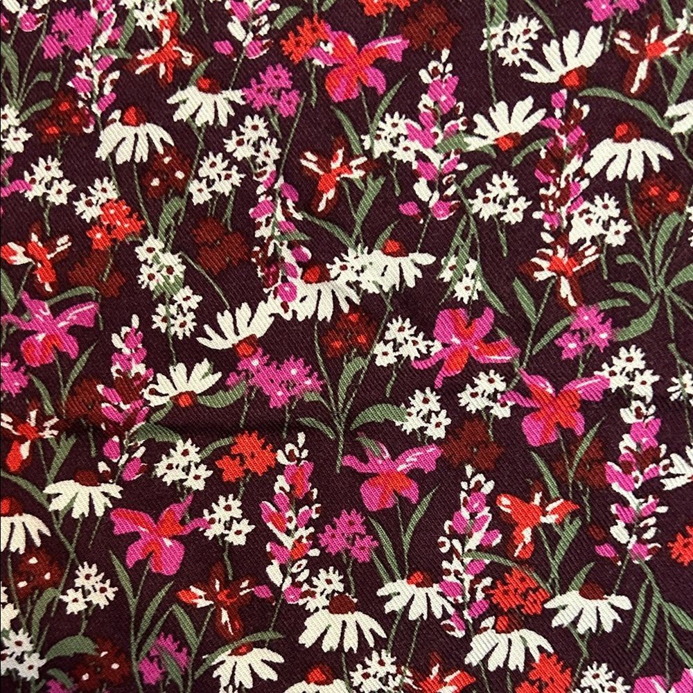 DRAPER JAMES RSVP Womens Cropped Ruffled Top Plum Multi Floral Size Medium - Picture 6 of 9